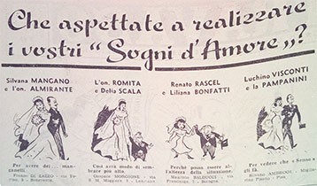 Che aspettate a realizzare i vostri  sogni d’amore. L’On. Romita e Delia Scala