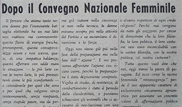 Dopo il Convegno Nazionale femminile