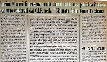 I primi 10 anni di presenza della donna nella vita pubblica italiana