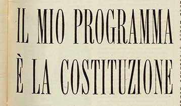Il mio programma è la Costituzione