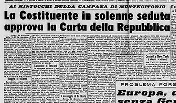 La Costituente in solenne seduta approva la Carta della Repubblica