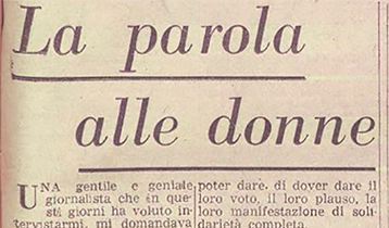 La parola alle donne