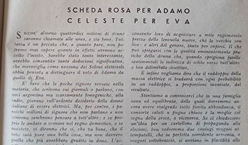 Scheda rosa per Adamo celeste per Eva