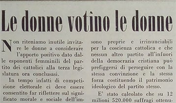 Le donne votino le donne