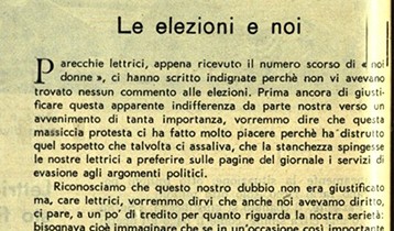 Le elezioni e noi