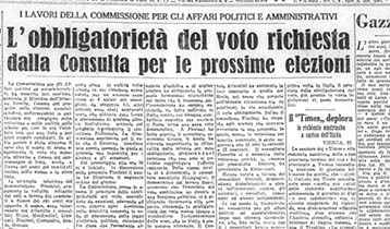 ’obbligatorietà del voto richiesta dalla Consulta per le prossime elezioni