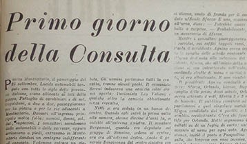 Primo giorno della Consulta