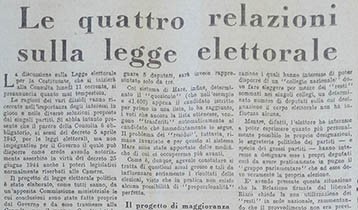 R. Scodro, Le quattro relazioni sulla legge elettorale