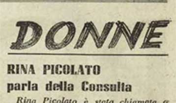 Rina Picolato parla della Consulta