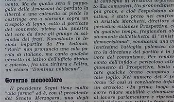 Settegiorni. Governo monocolore