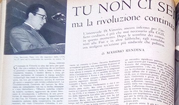 Tu non ci sei ma la rivoluzione continua