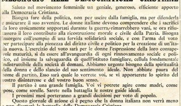 Messaggio alle democratiche cristiane